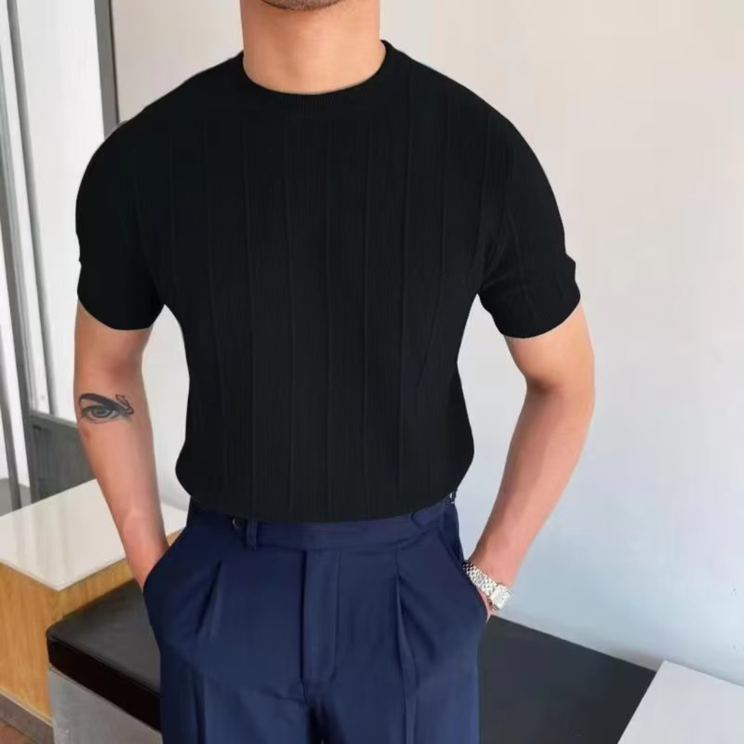Herren Kurzarm-Strickhemd von Sixto | Sommer