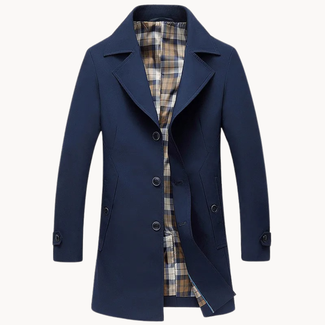 Krohn-e | nachhaltiger winddichter Herren-Trenchcoat mit Design