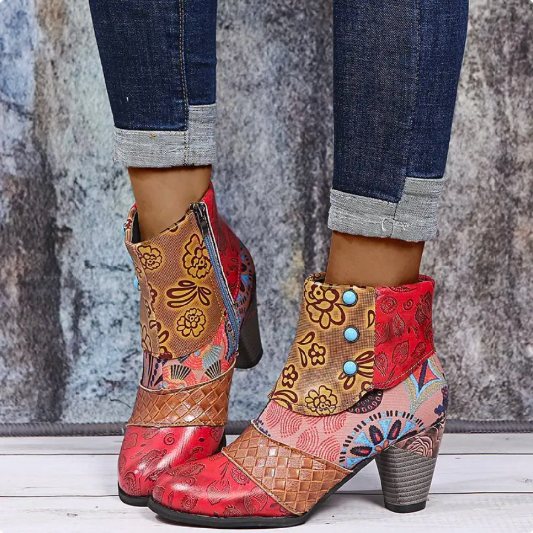 Krohn-e | High-Heel Stiefeletten für Damen mit Reißverschluss