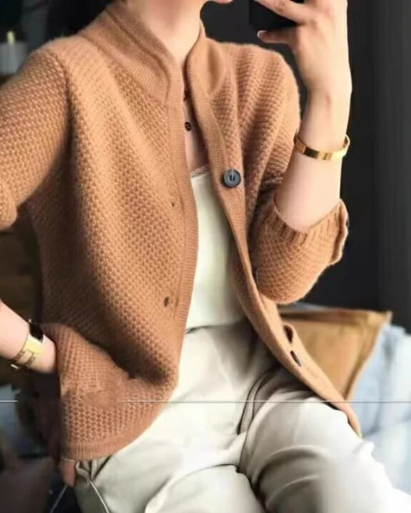 Krohn-e | Damen Woll Dicke Sweaterjacke