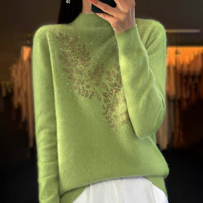 Krohn-e | Strickpullover Mit Zartem Blättermuster