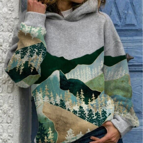 Fudus Damen Kapuzenpullover: Stilvoller, bedruckter und warmer Pullover