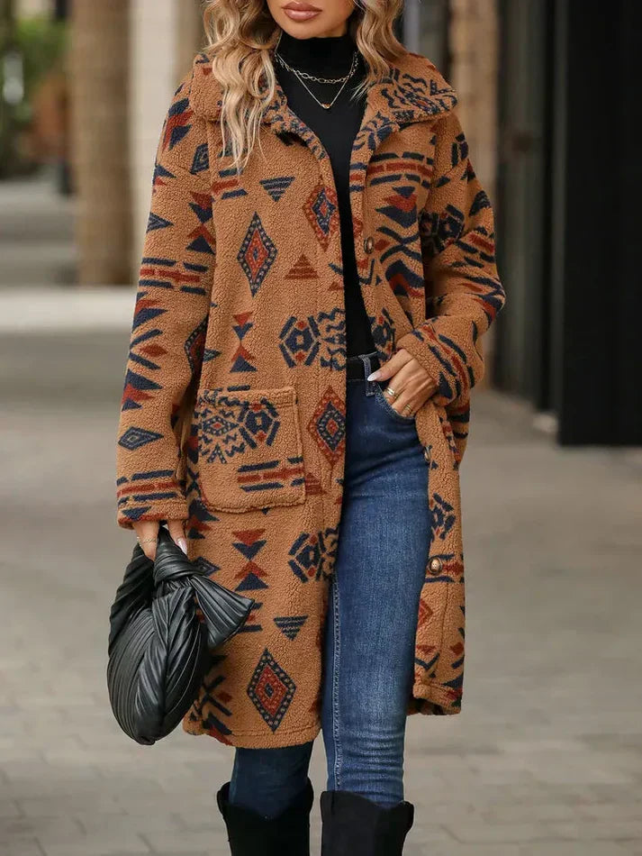 Krohn-e | Wintermantel mit Stylischem Print für Kalte Tage