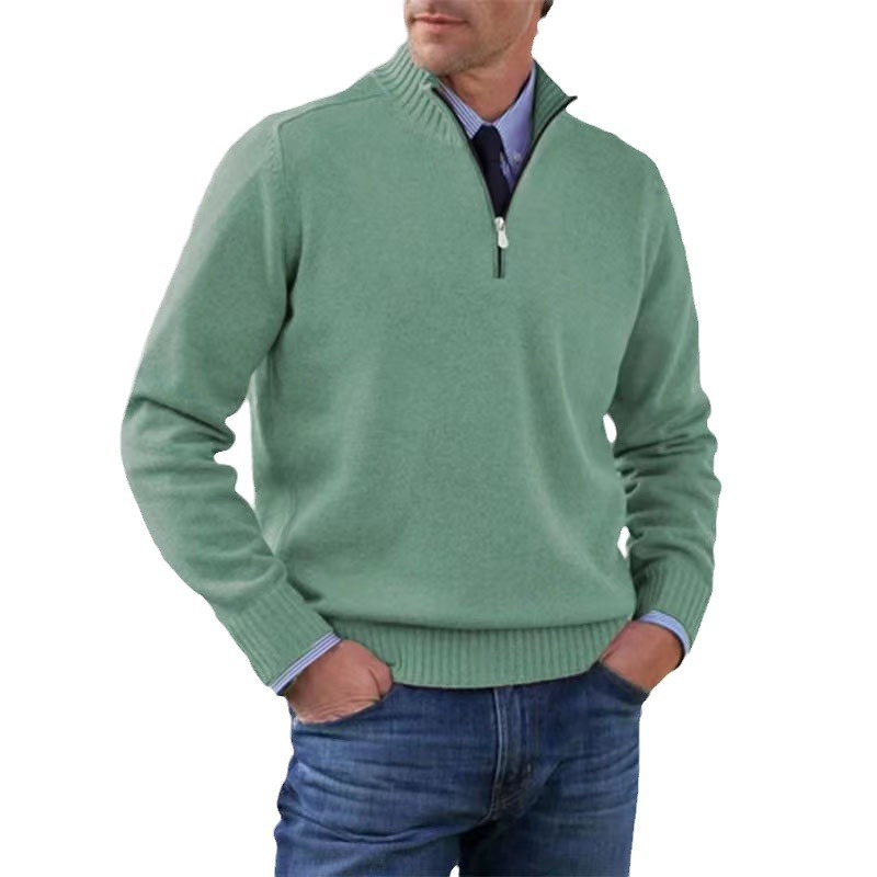 Krohn-e | Herrenpullover Mit Halbem Reißverschluss