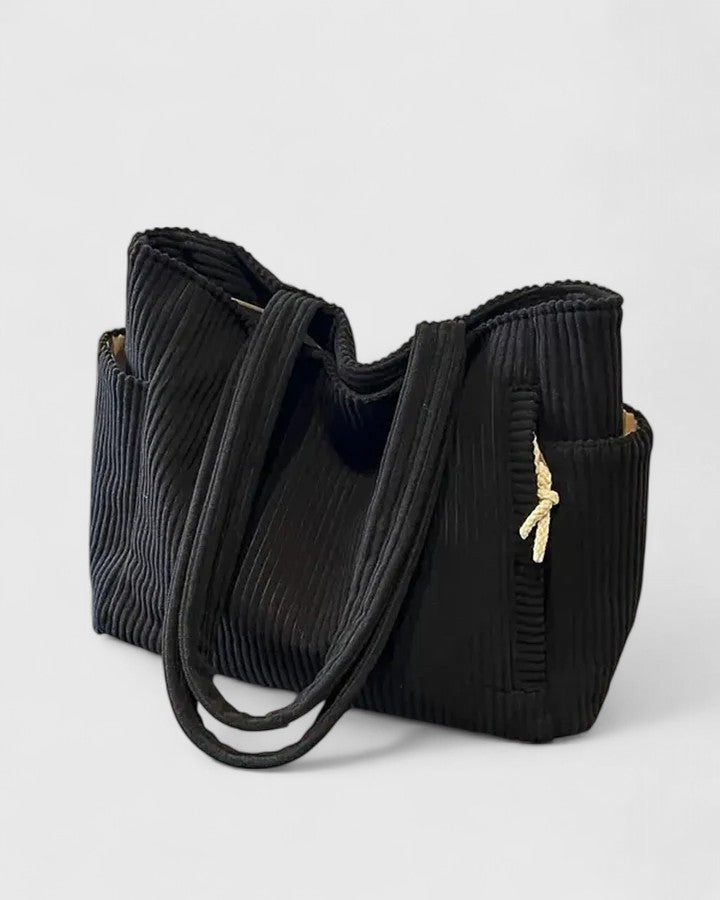KROHN-E Damen Handtasche geriffelt strukturiert geräumig