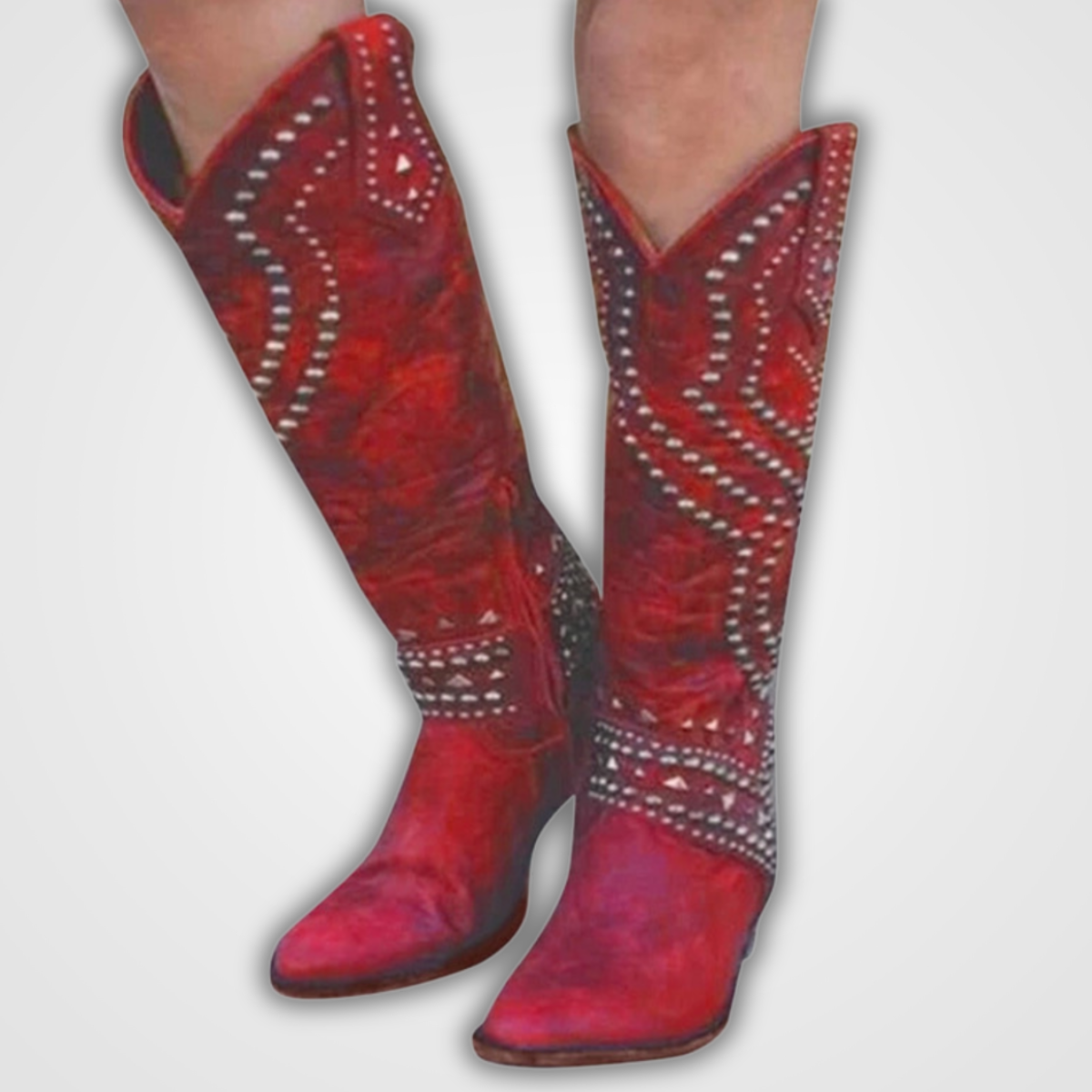 Krohn-e | Lange Stiefel mit Nieten-Design