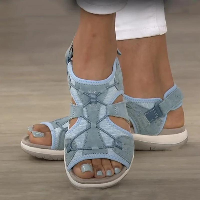 KROHN-E Damen Sommer-Sandalen Verstellbare Riemen Atmungsaktiv