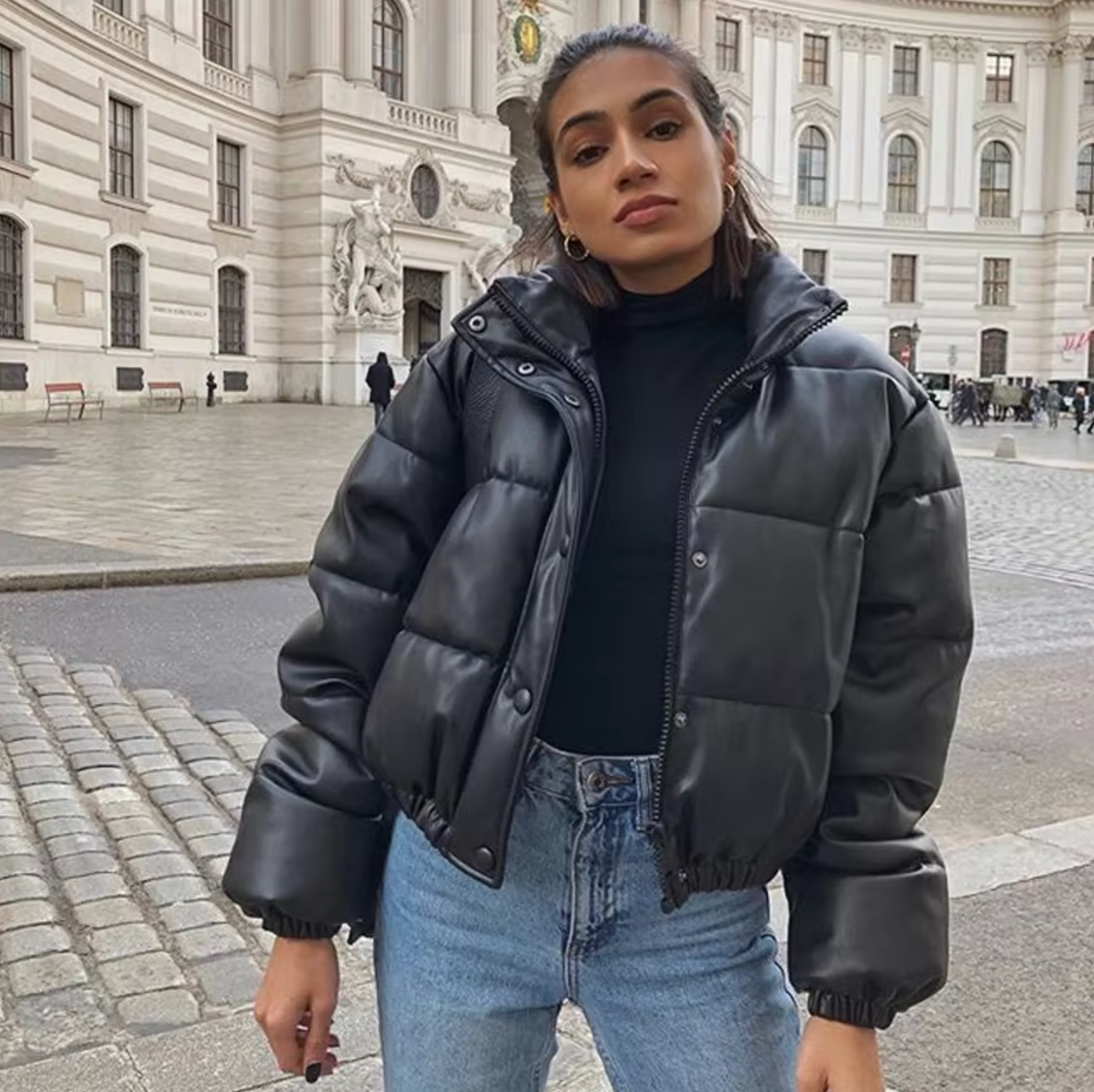 Krohn-e | Leder Pufferjacke für Damen - Winter