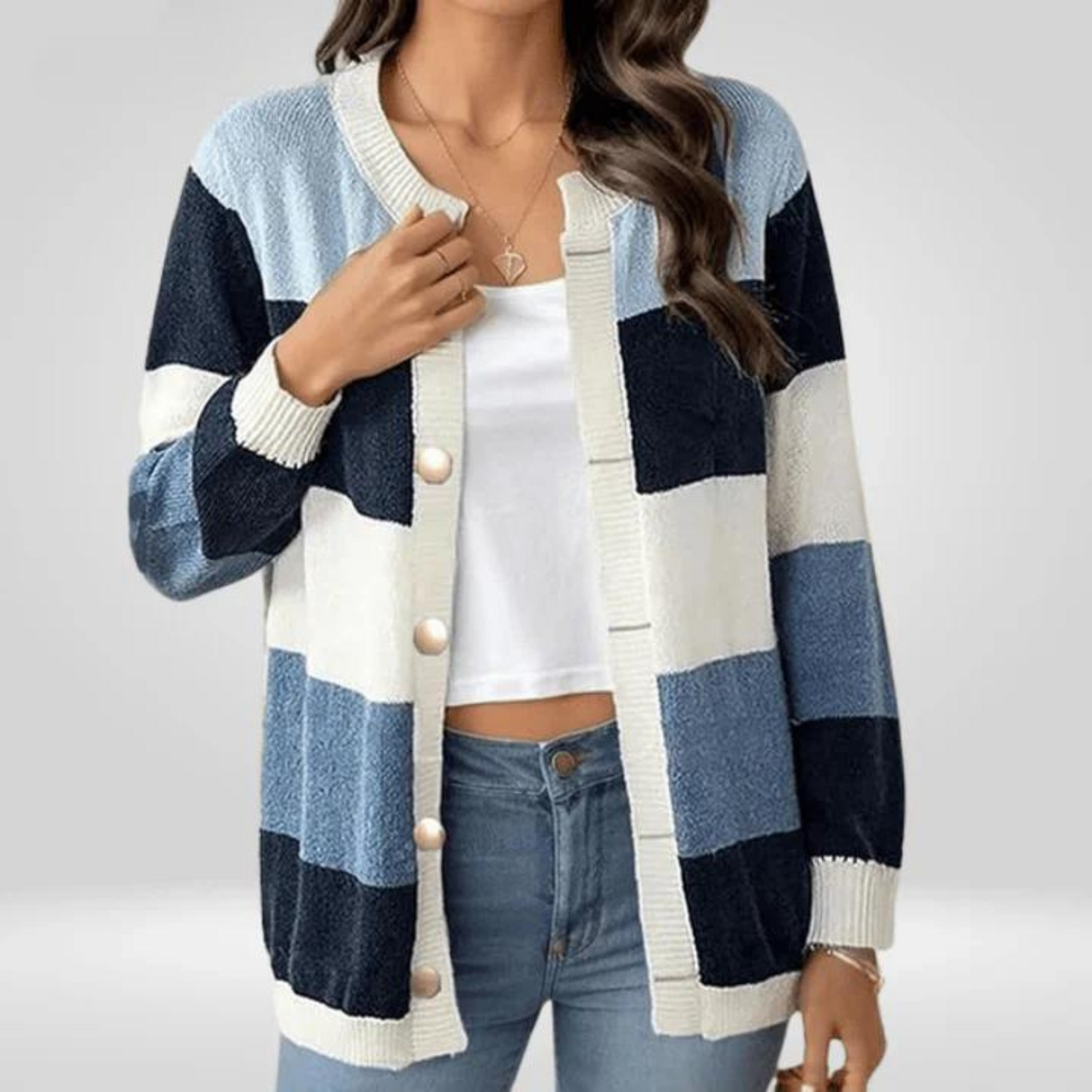 Nashawn gestreifte Strickjacke