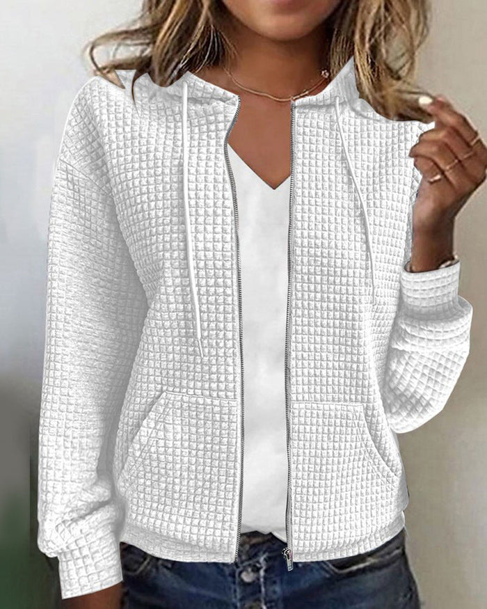 Krohn-e | Lässige Jacke mit Tasche in Einfarbiger Farbe