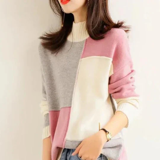 Strickpullover Helga Marie mit hohem Kragen