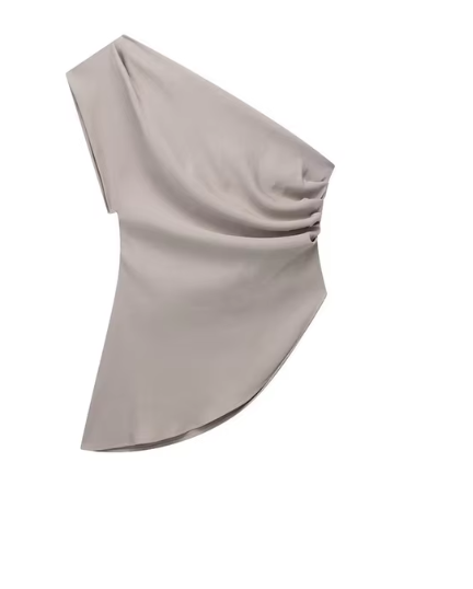 Fudus Damen T-Shirt, asymmetrischer Schnitt, neue Mode