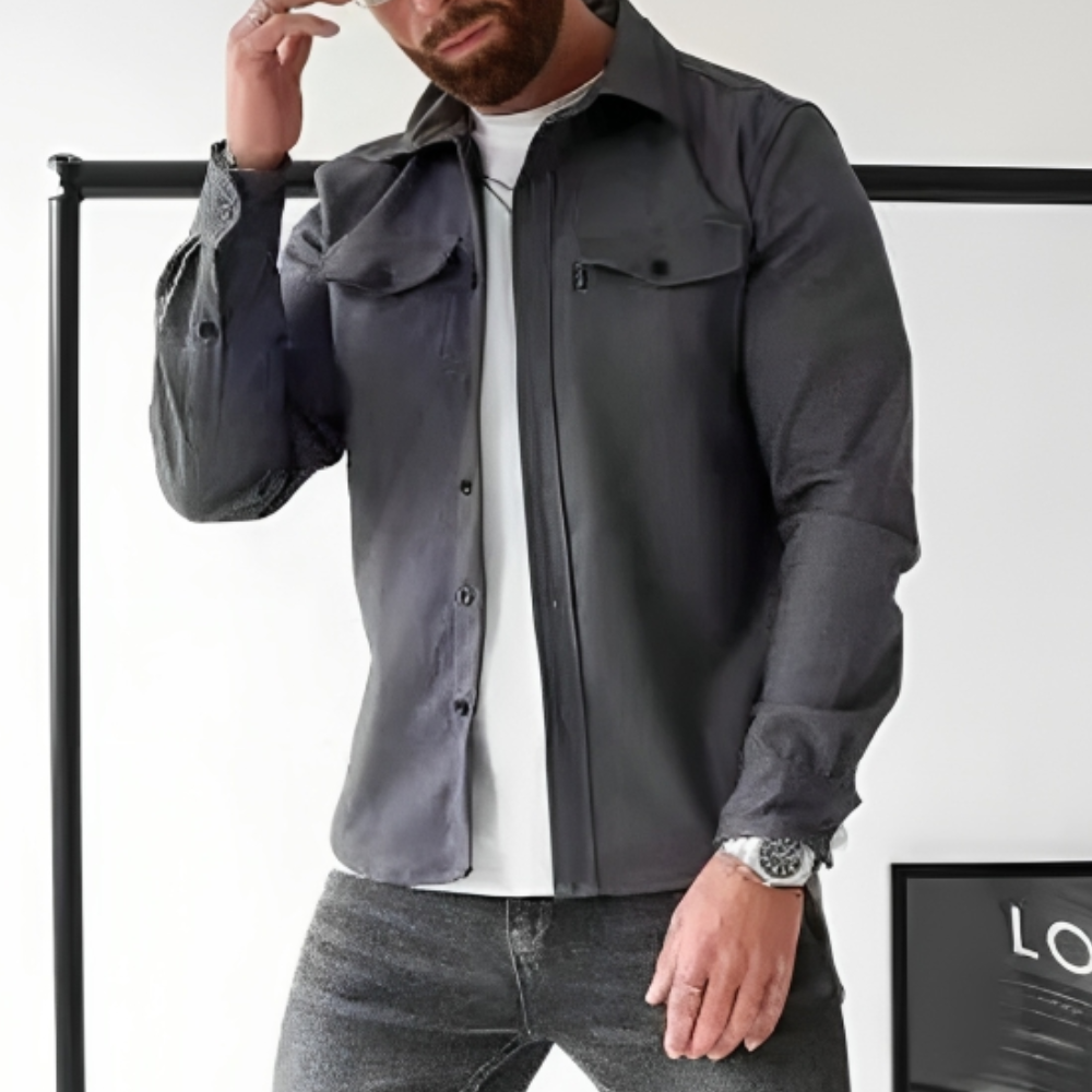Herrenmantel mit langen Ärmeln und Taschen