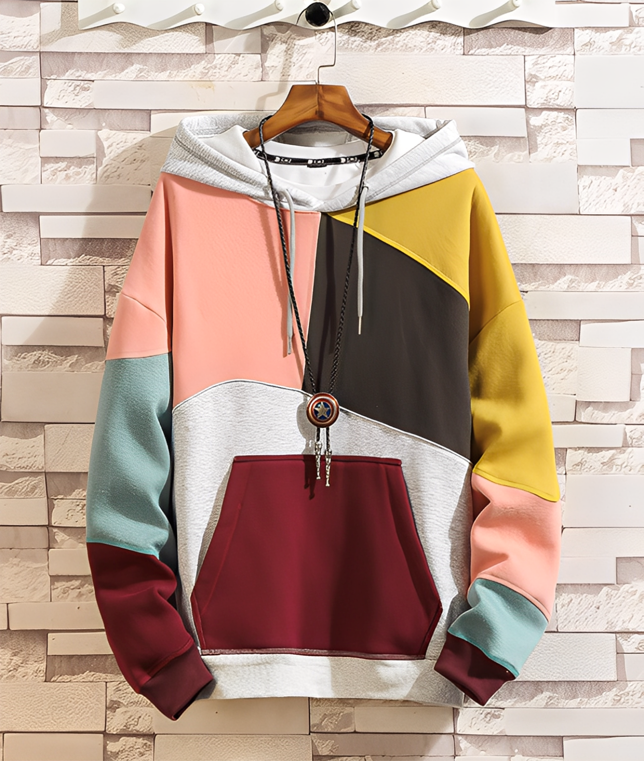 Krohn-e | Farbiger, Lockere Hoodie für Männer