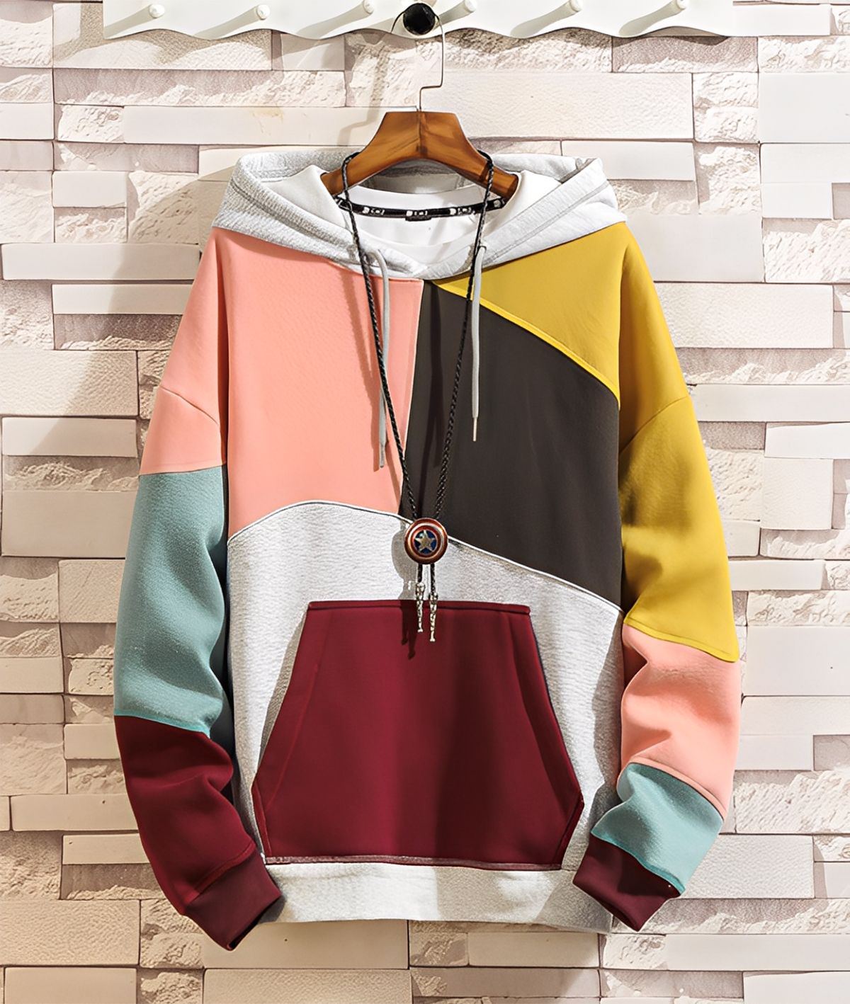 Krohn-e | Farbiger, Lockere Hoodie für Männer