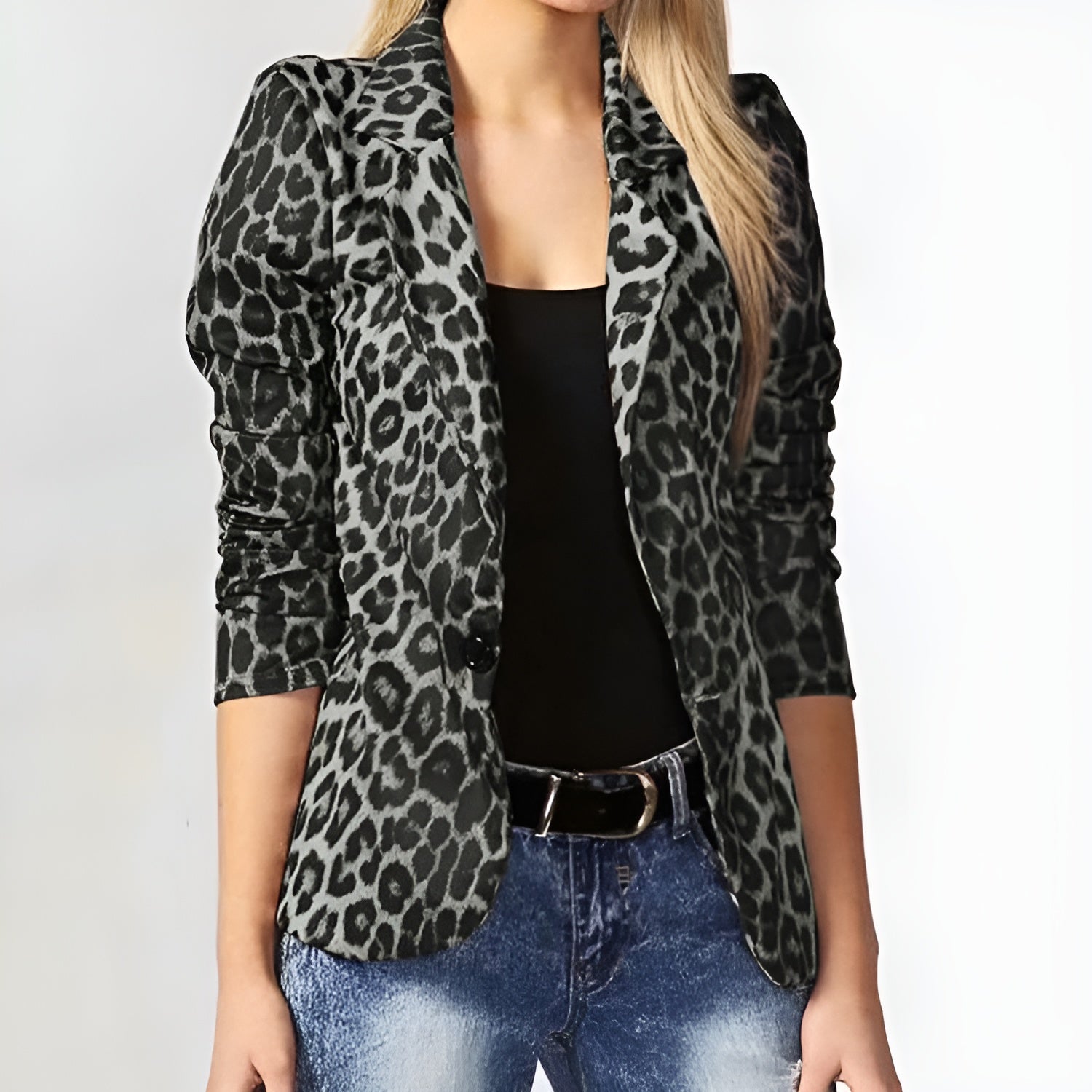 Nevaeh Blazer: Animal Print & Revers Collar