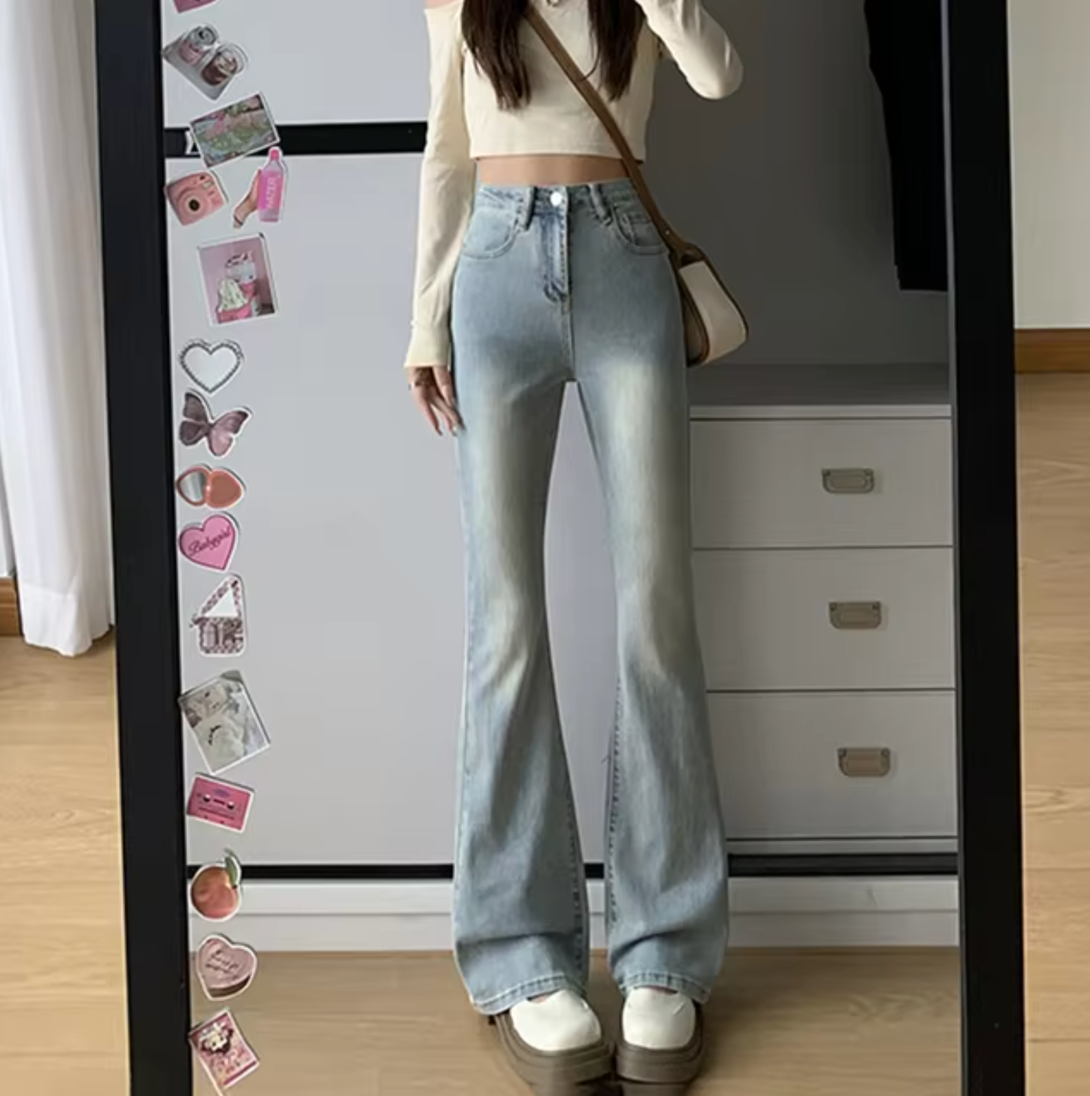 Krohn-e | Schicke High-Waist-Schlagjeans für Damen