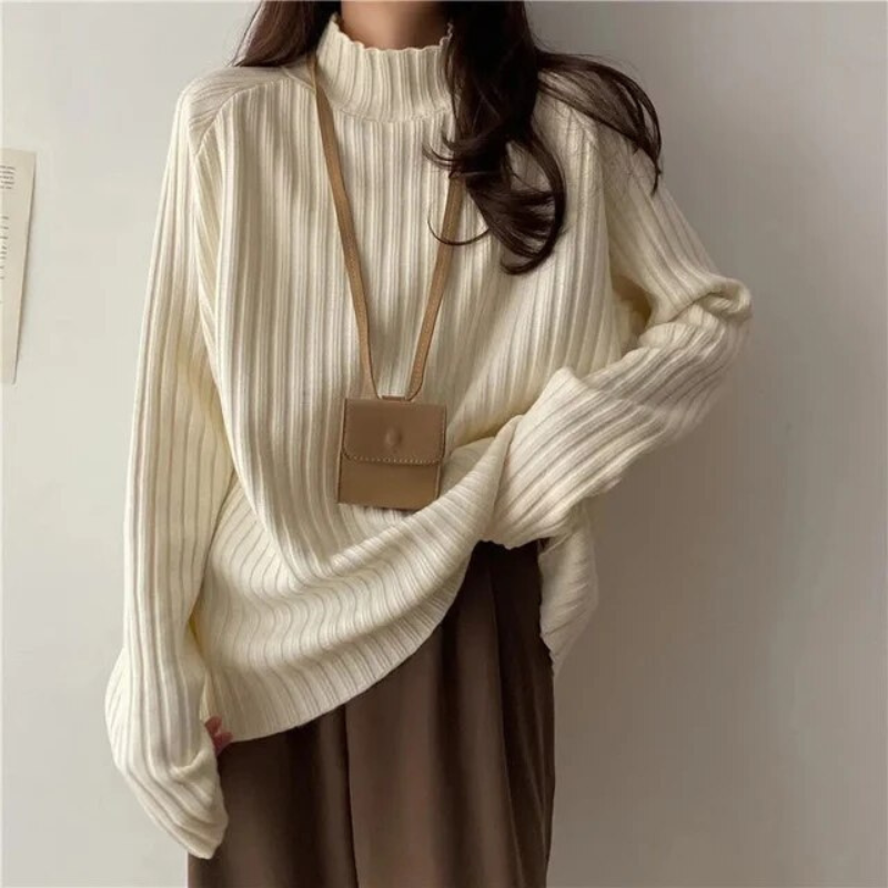 Krohn-e | Pullover mit hohem Kragen für Frauen Lang