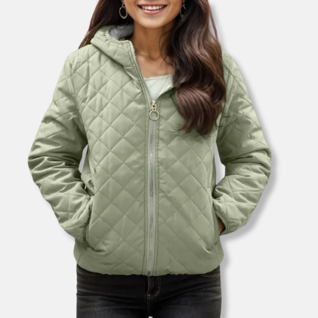 Krohn-e | Gepolsterte Jacke - Lockere Passform - Diamantsteppung - Kapuze - Elastischer Saum