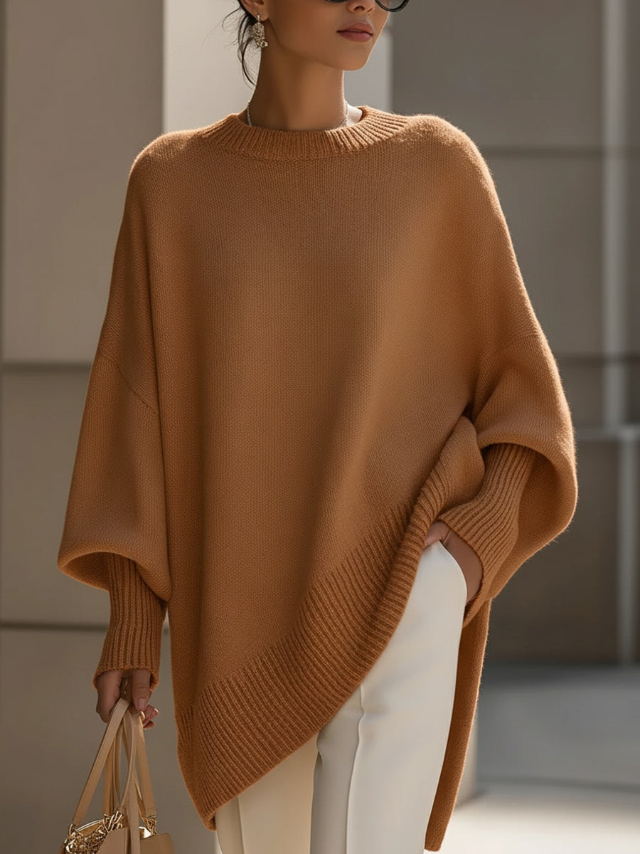 KROHN-E Damen Oversize-Poncho Weich Vielseitig Casual