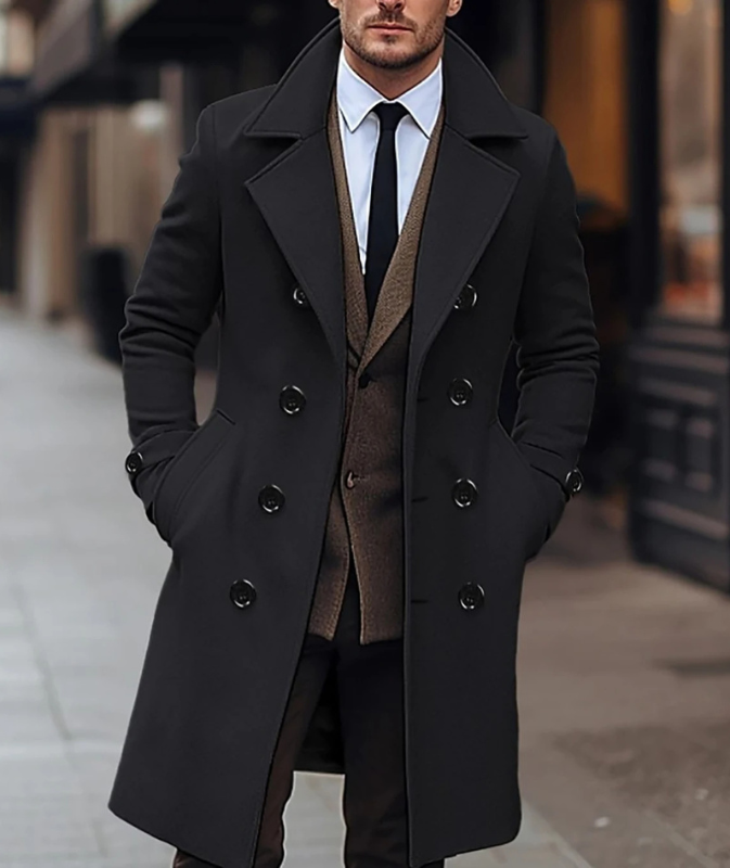 Krohn-e | Eleganter Männer-Doppelreiher-Mantel