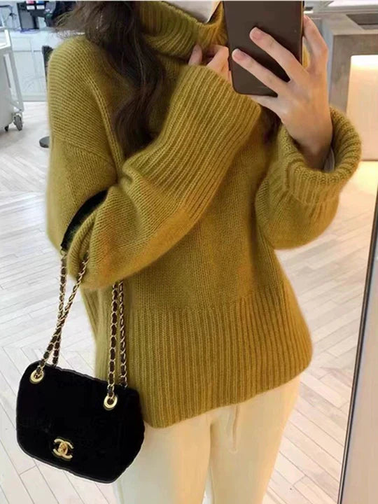 Strickpullover Hetty mit hohem Kragen