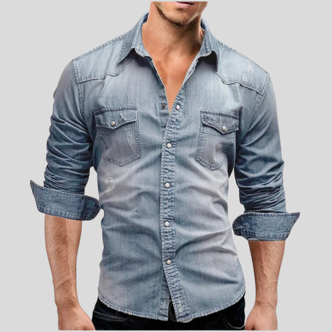 Bequeme Herrenjeanshemd im Slim Fit