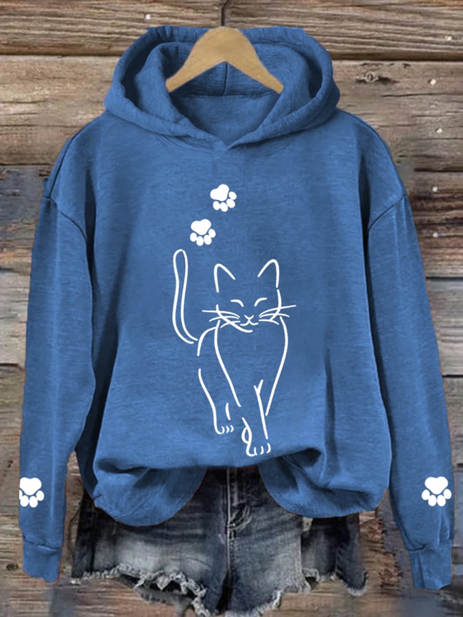 Niedlicher Damen-Katzen-Kapuzenpullover von Fudus