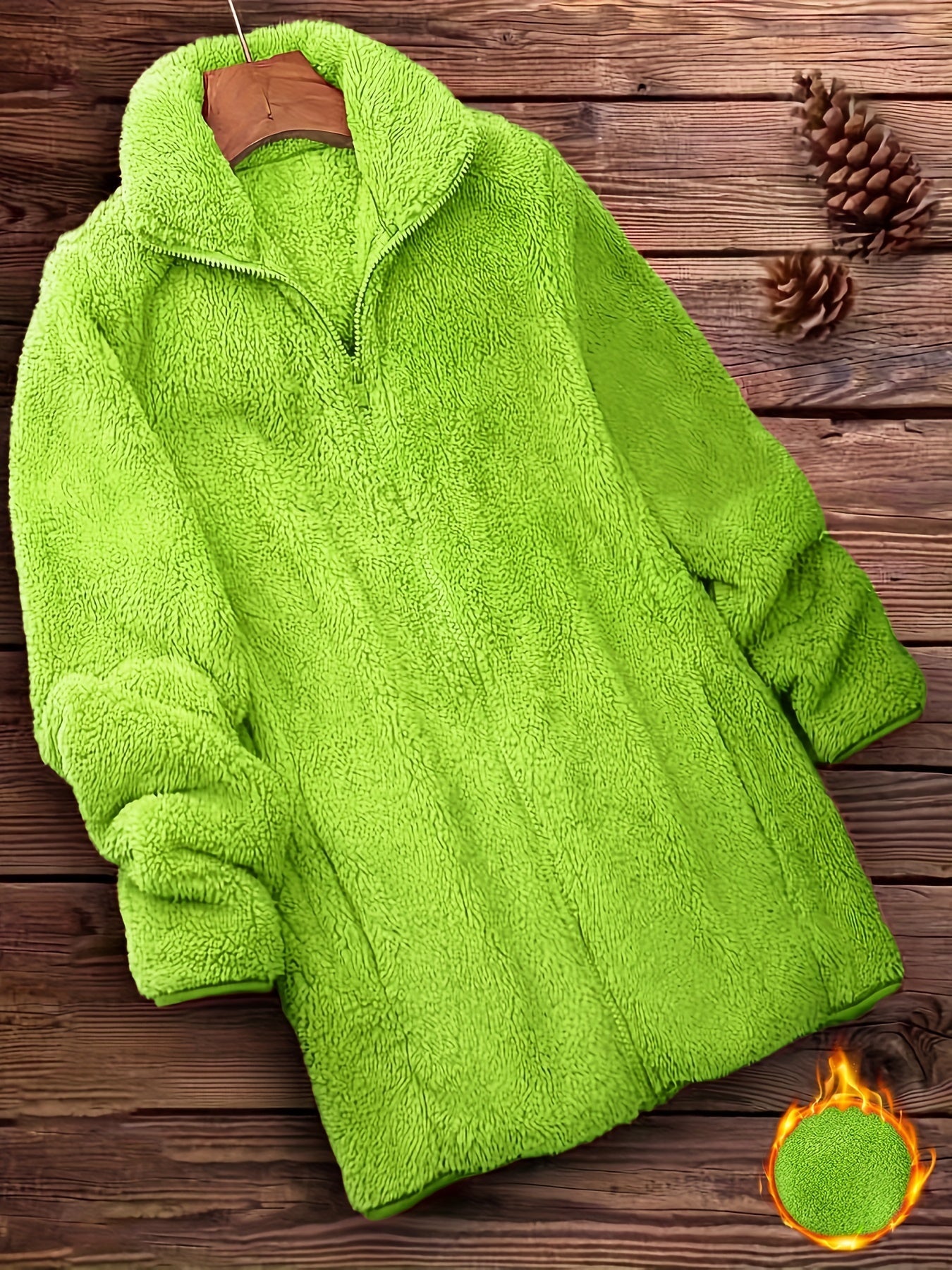 Krohn-e | Plüschjacke Polyester Weich und Warm