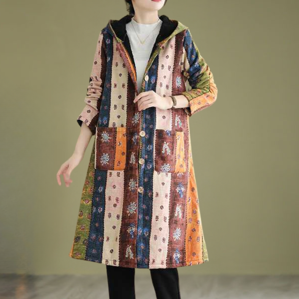 Krohn-e | Herbstjacke mit Kapuze in mittellanger Länge für Damen