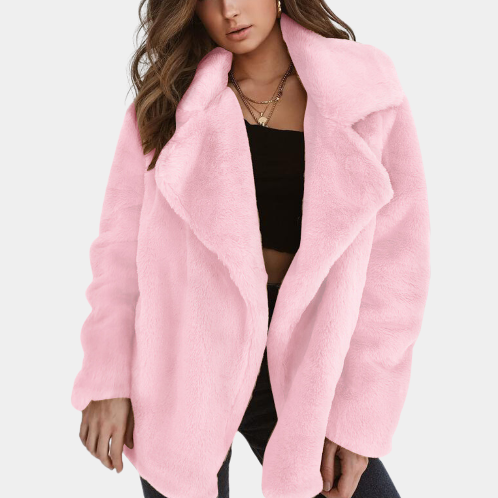 Krohn-e | Warmer Plüsch Wintermantel für Damen