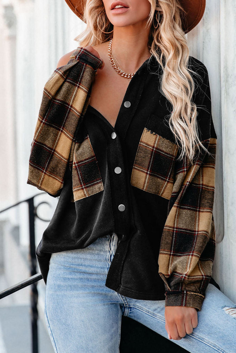 Krohn-e | Gepunktete Flanellhemden Polyester und Baumwolle Einzigartiger Look