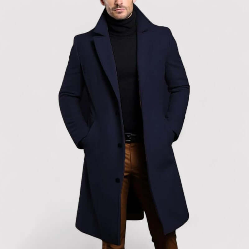 Krohn-e | Herren Langer Winter Wollmantel