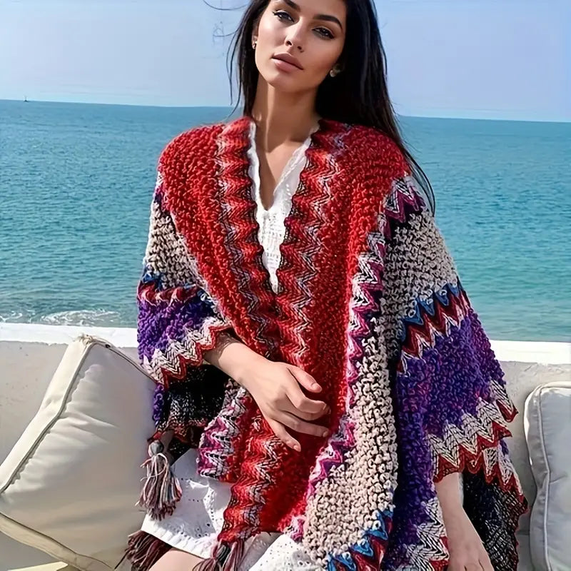 Krohn-e | Winter Poncho Strickschal