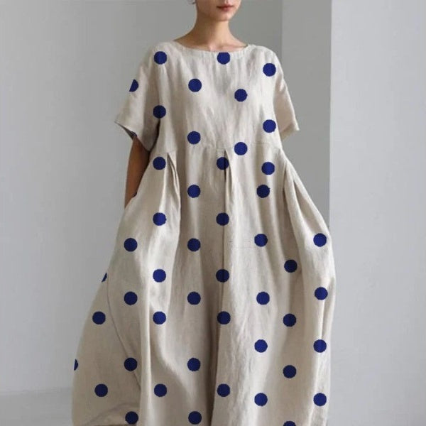 Baumwoll-Look Kleid mit 3D-Druck von Fudus