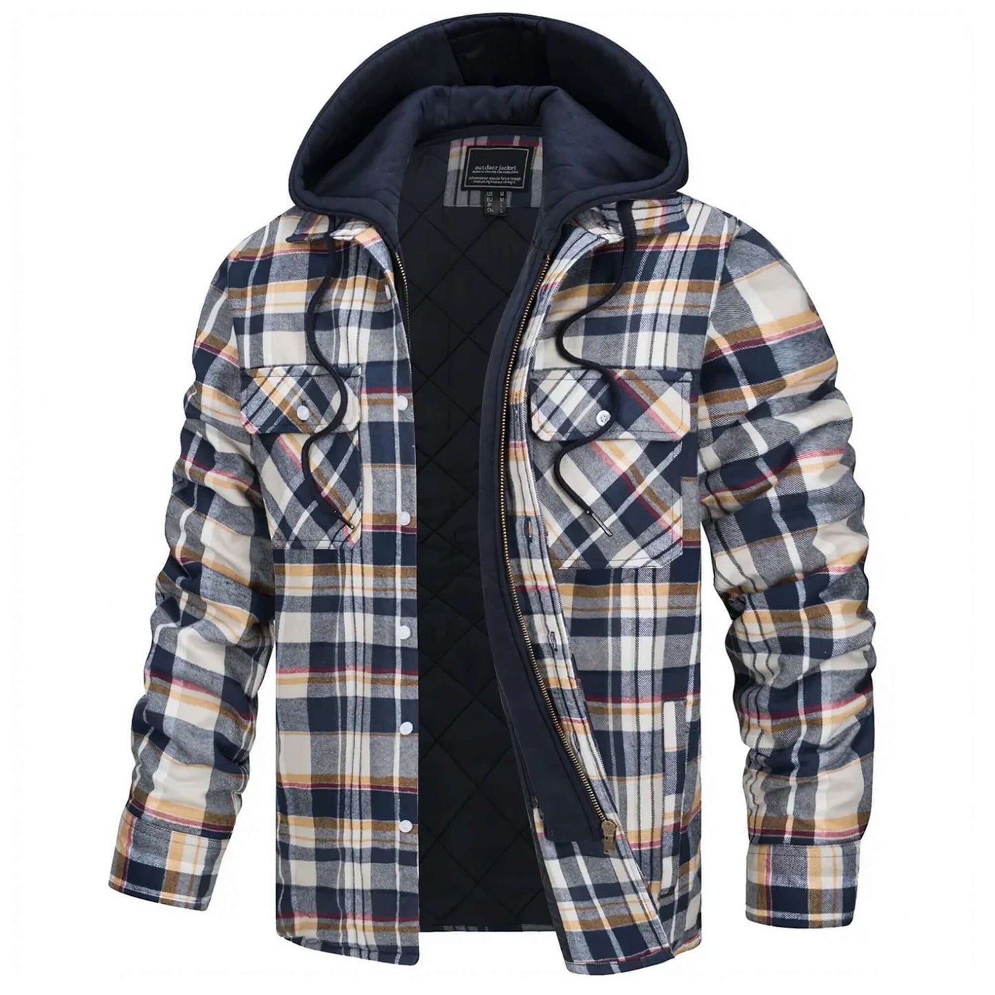 Krohn-e | Herren Karierte Langarm Freizeitjacke