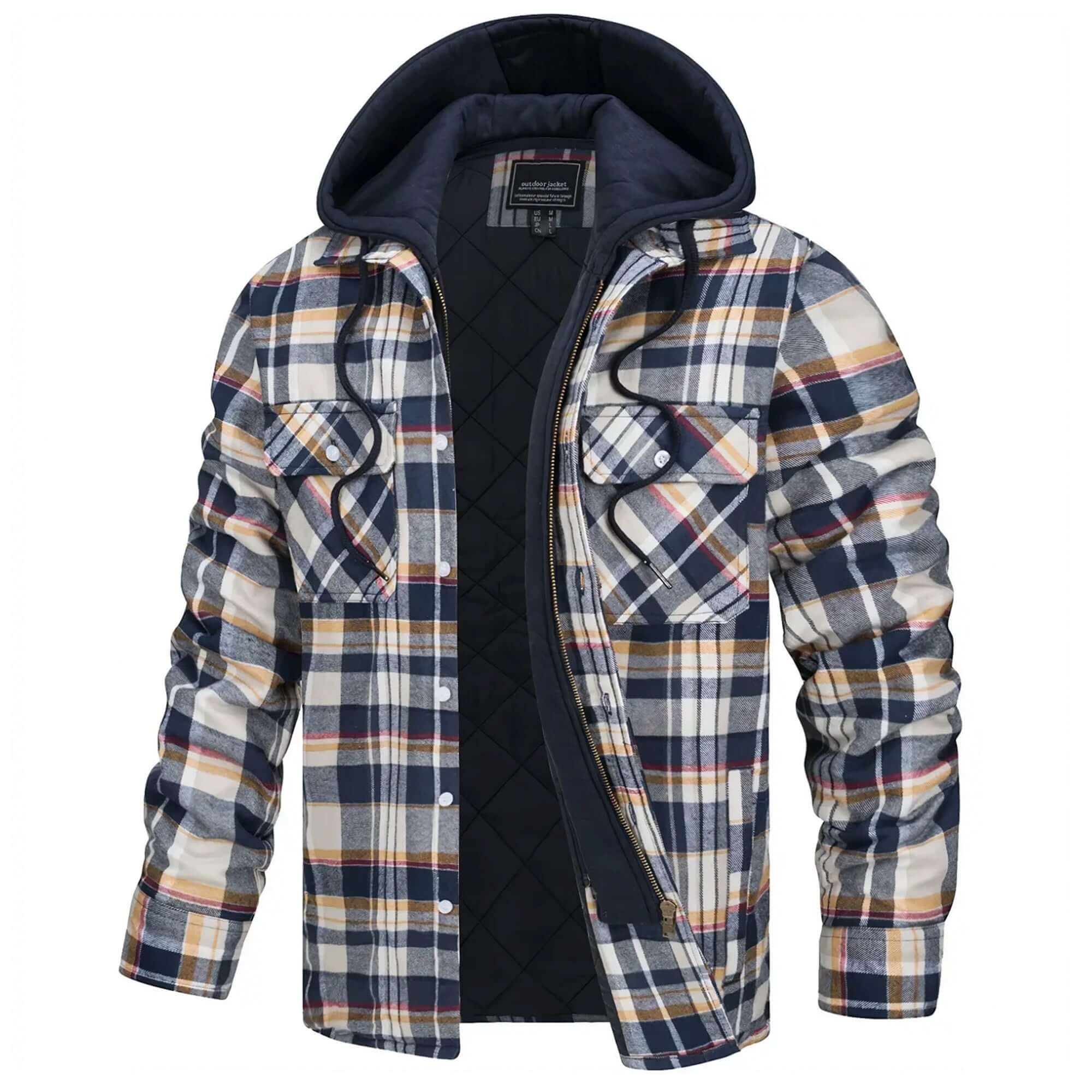 Krohn-e | Herren Karierte Langarm Freizeitjacke