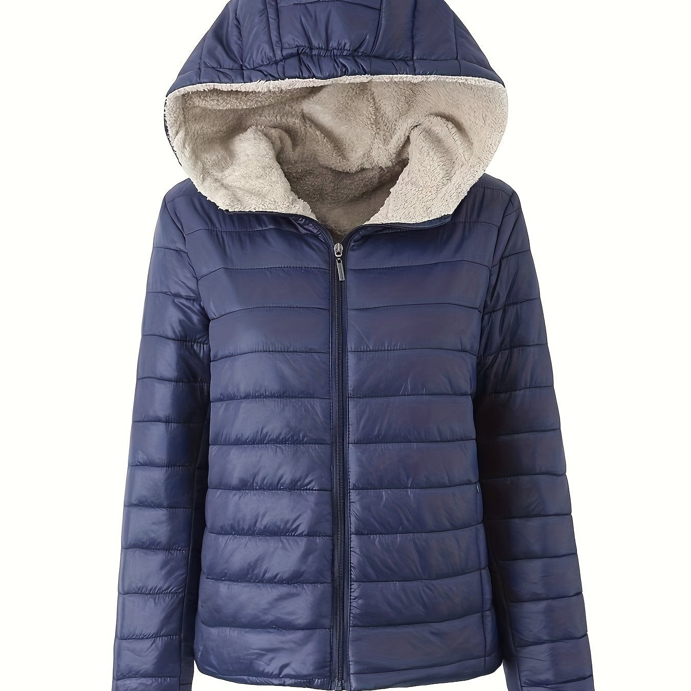 Krohn-e | Wärme Puffjacke mit Reißverschluss und Futter Aus Kunstfell