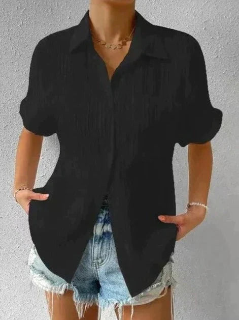 Damenhemd mit Knöpfen, strukturiert von Fudus