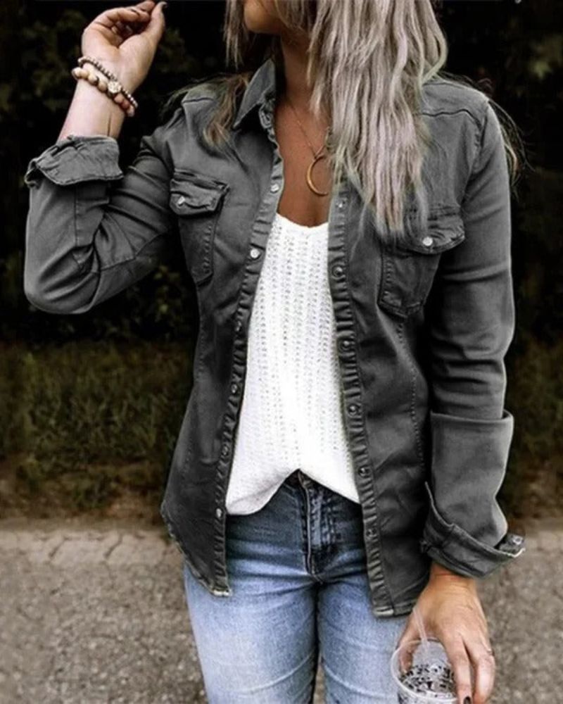 Krohn-e | Klassische Jeans Jacke Damen