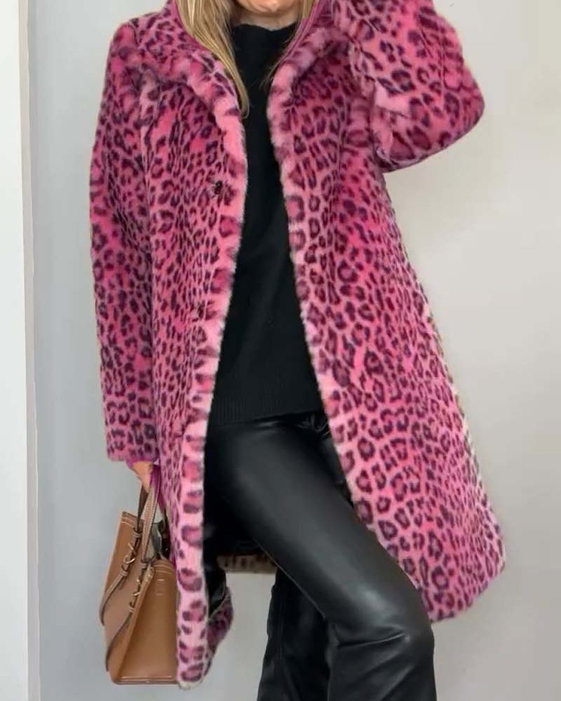 Krohn-e | Leopard Lange Weiche Jacke