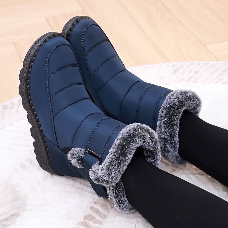 Wärmegefütterte, mittelhohe, wasserdichte Winterstiefel