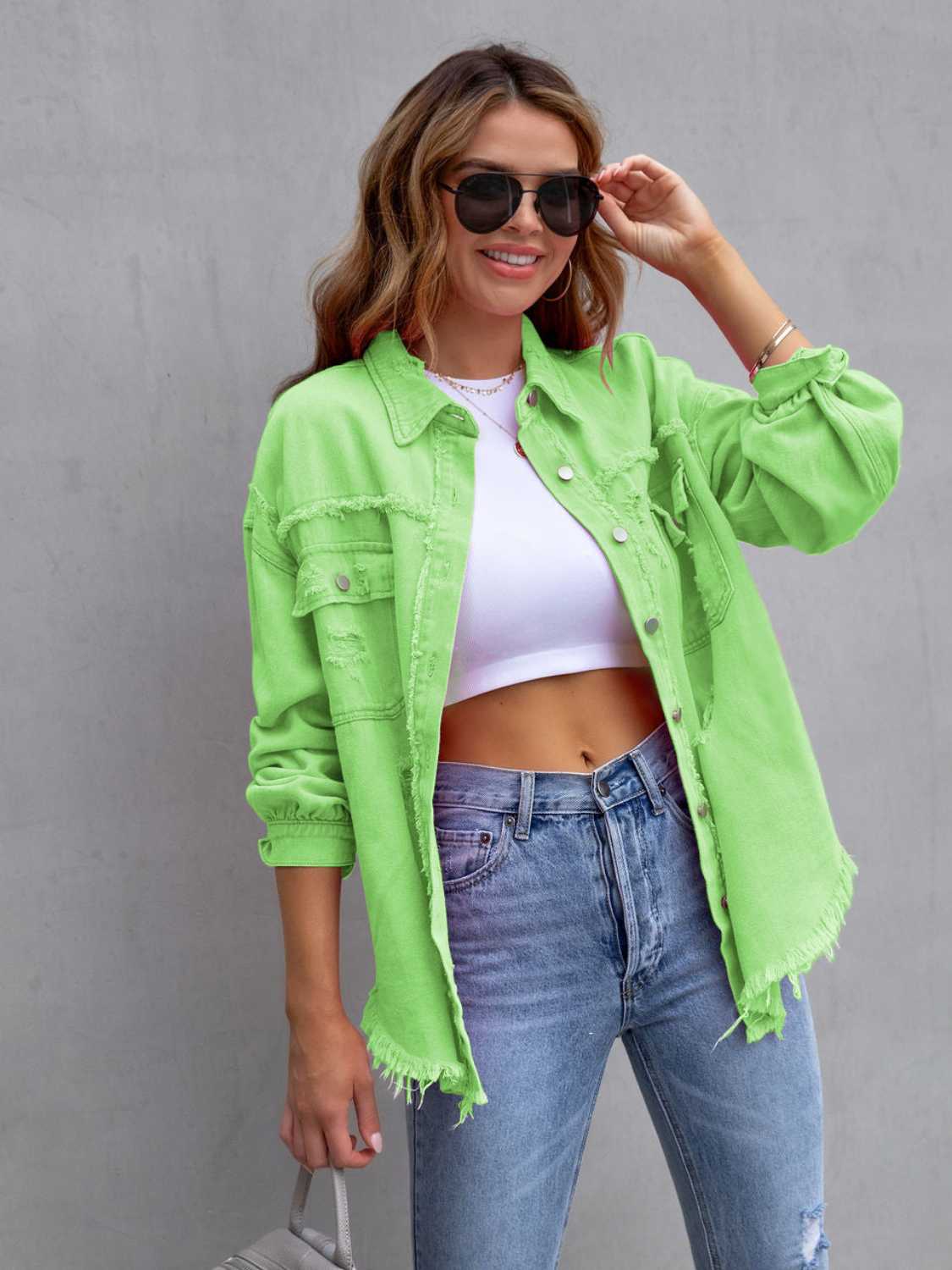 Krohn-e | Distressed Drop Shoulder Denimjacke