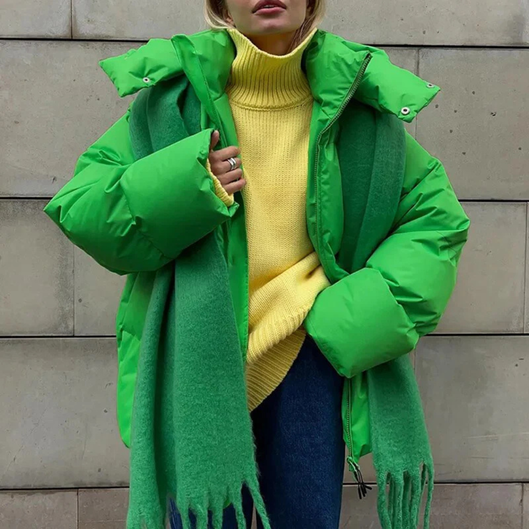 Krohn-e | Damen Puffer Kapuzen Jacke - Übergroß