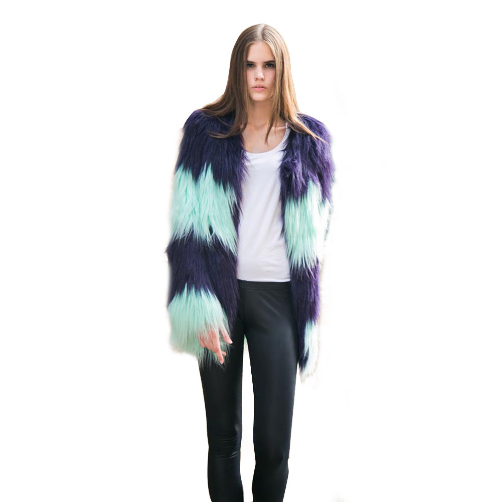 Damen Modischer Kunstpelzblazer mit strukturiertem Design und voluminösen Ärmeln Krohn-e