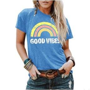 Regenbogen-Kurzarmshirt von Fudus