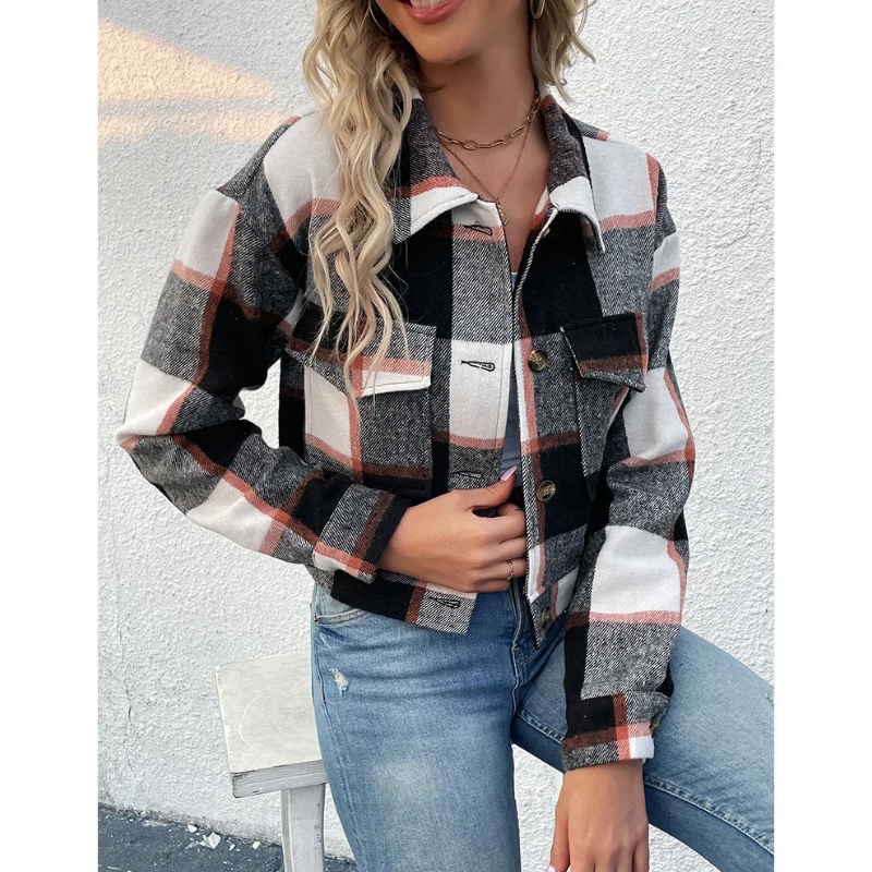 Krohn-e | Trendige Karierte Jacke für Damen