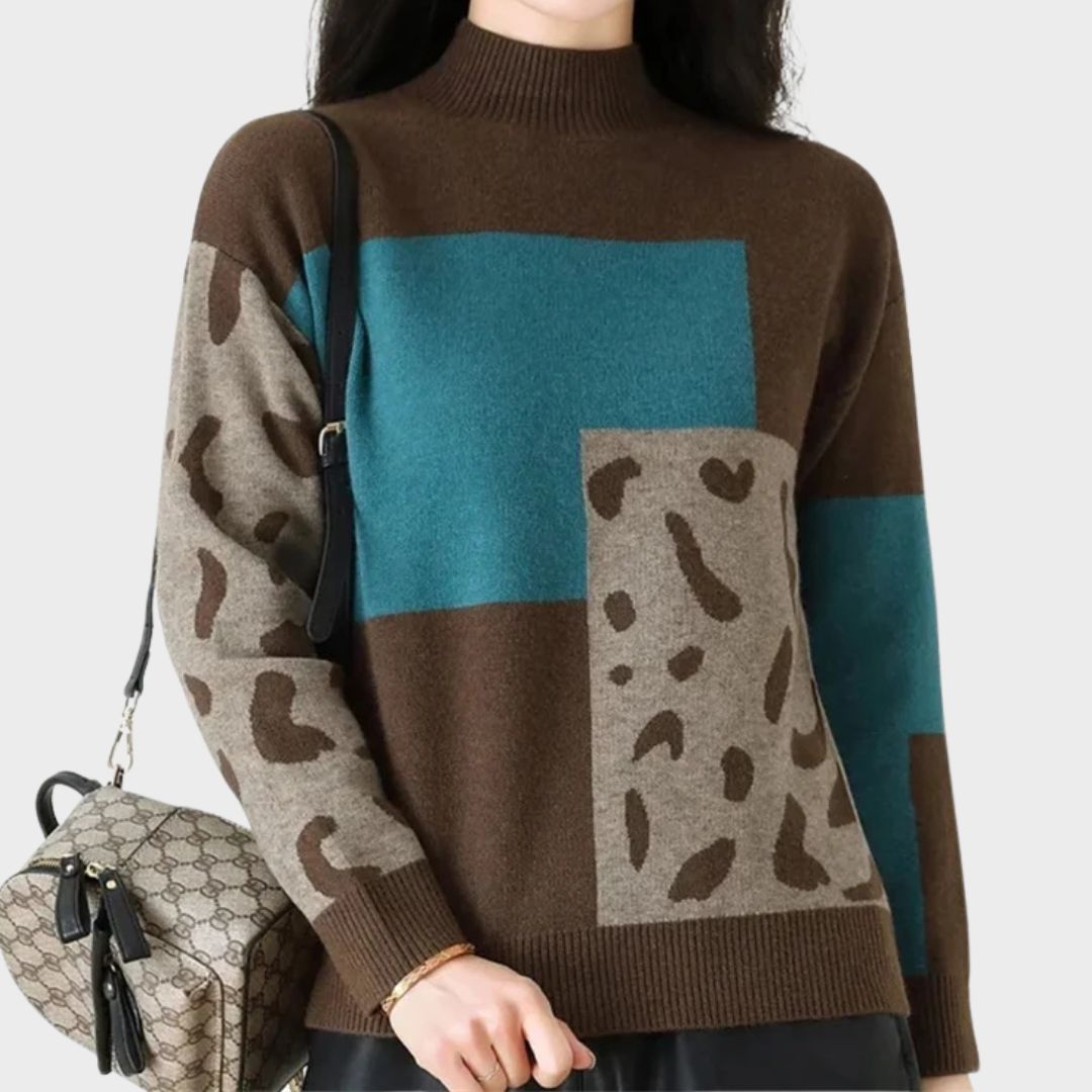 KROHN-E Damen Rollkragenpullover Weiche Strickware