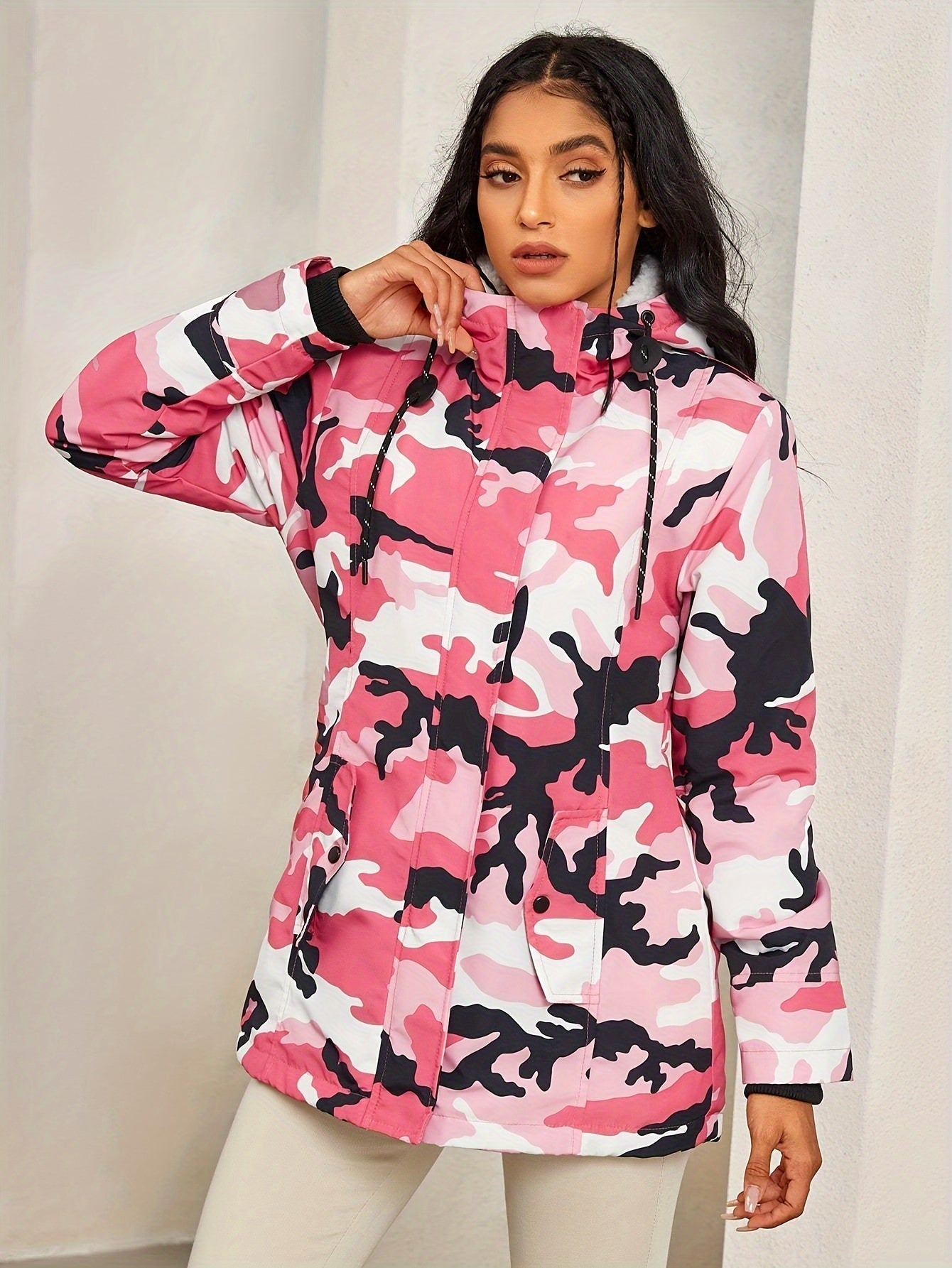 Krohn-e | Winter Casual Cozy mit Fleece-Futter und Kapuze für Damen Ideal für Herbst-Winter