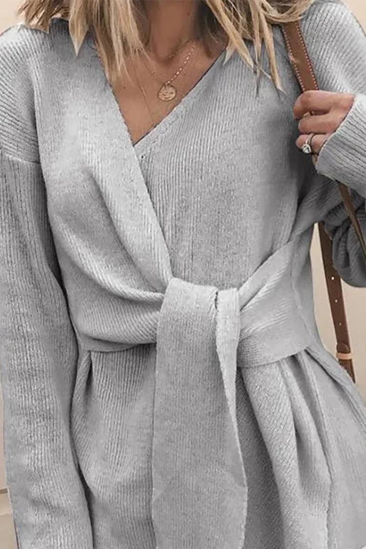 Krohn-e | Lässige, solide Patchwork-Strickjacke